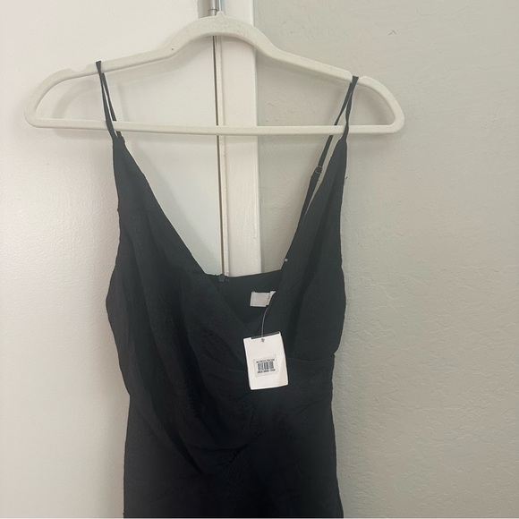 NWT Astr the Label Size S Bastille Faux Wrap Midi Dress Black Python Slit - Picture 9 of 13